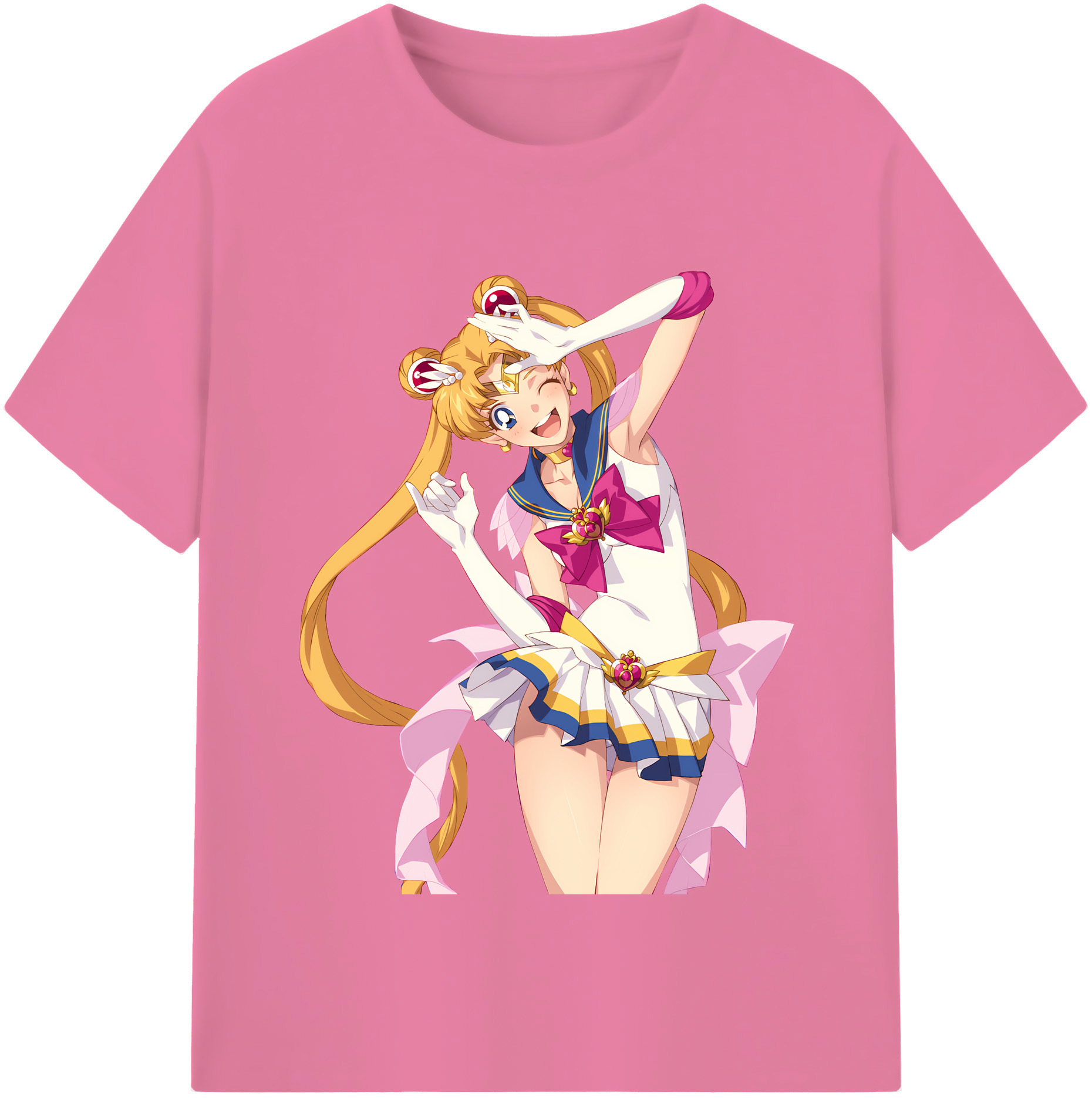 （画像用） 美少女戦士セーラームーン 月野 うさぎ つきの うさぎ Sailor Moon Tsukino Usagi 綿100％半袖Tシャツ（フロントプリント）